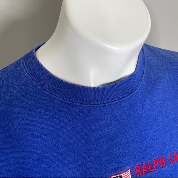 Vintage Polo Jeans Co Ralph Lauren blue flag sweatshirt small - Picture 4 of 8